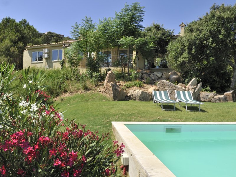 Blick auf Pool, Garten und Haus Blick auf Pool, Garten und Haus