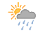 A few showers. Mostly cloudy. Mild.