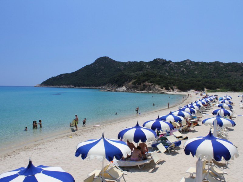 Strandbad Tamatete am Strand von Cala Sinzias nur 500 Meter vom Haus entfernt