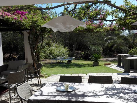 Blick vom Innenhof in den Garten